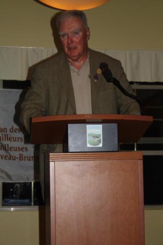Former NBFL Sec-Treas. Greg Murphy addressed the dinner. (Joe Landry Photo)