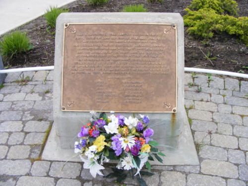 This memorial is located in St. Patrick’s Square at the foot of Prince William Street. It was dedicated on October 3, 1967 to the seven men who were drown when their pilot boat was cut in half by the incoming freighter S.S. Fort Avalon. The event took place on the 14th of January 1957. The temperature was -22 degrees and a thick vapour lay over the Saint John Waterfront.