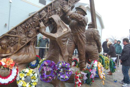 30 wreaths were laid at the base of the monument in memory of workers killed on the job. (Al Rouse Photo)